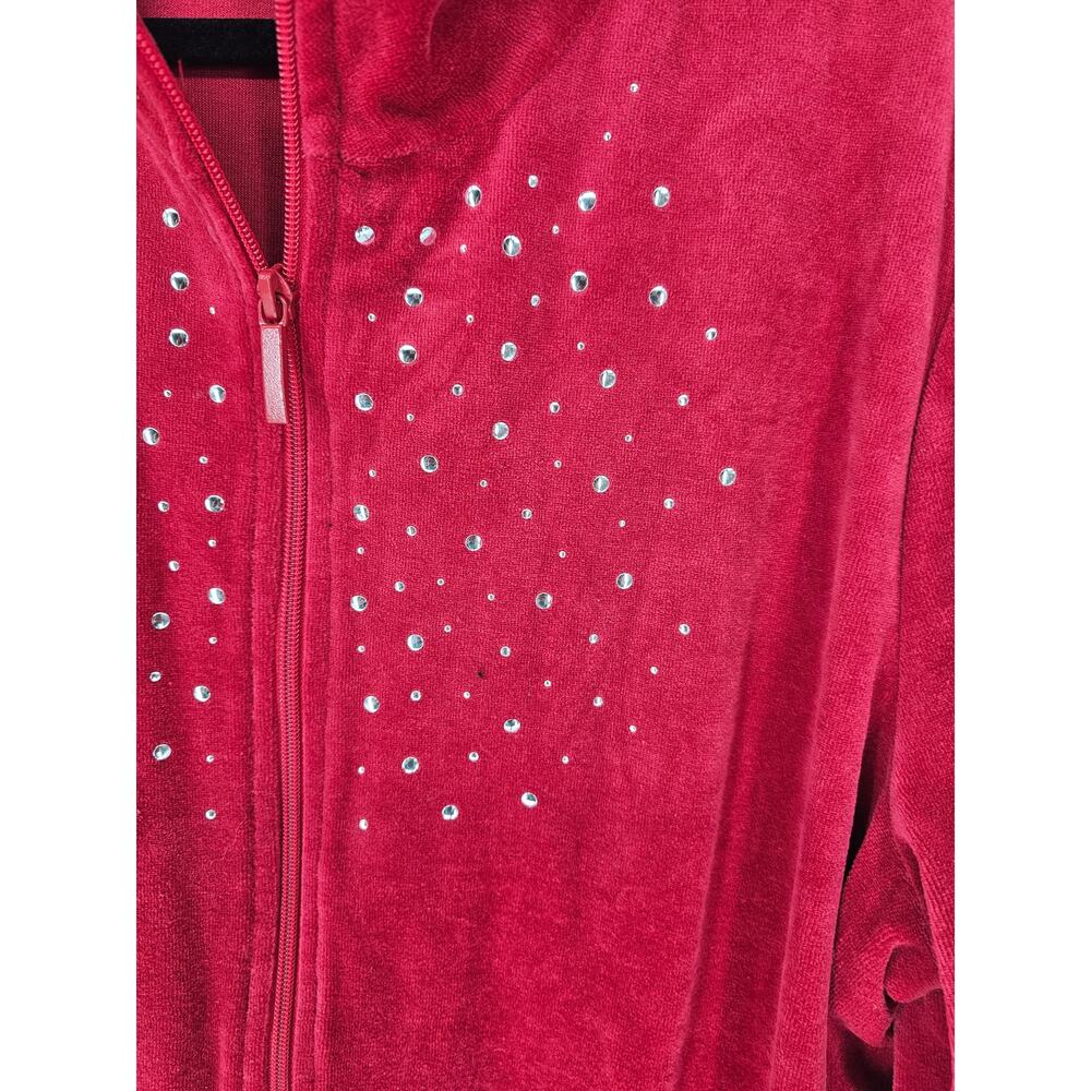 Basic Editions Women's Red Collared Long Sleeve S… - image 2